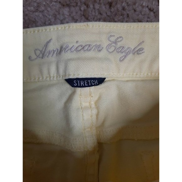 AMERICAN EAGLE 4 Yellow Cut Off Jean Shorts - Picture 2 of 12